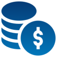 Money symbol with coin stack