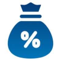Blue financial savings icon