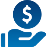Hand holding a dollar icon